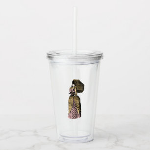 Vaso Acrílico Steampunk rosa y dorado