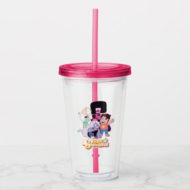 Vaso Acrílico Steven Universe | Crystal Gem Group Huddle (Anverso)