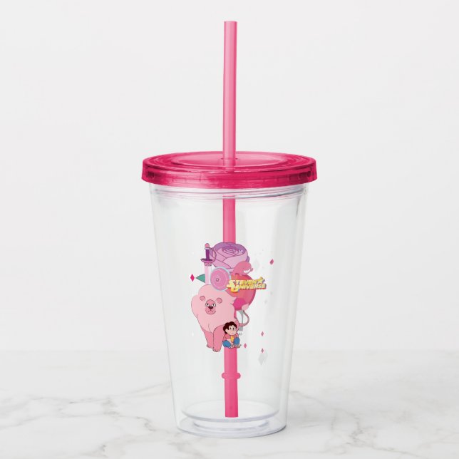 Vaso Acrílico Steven Universe | Legado Rosa Quartz (Anverso)