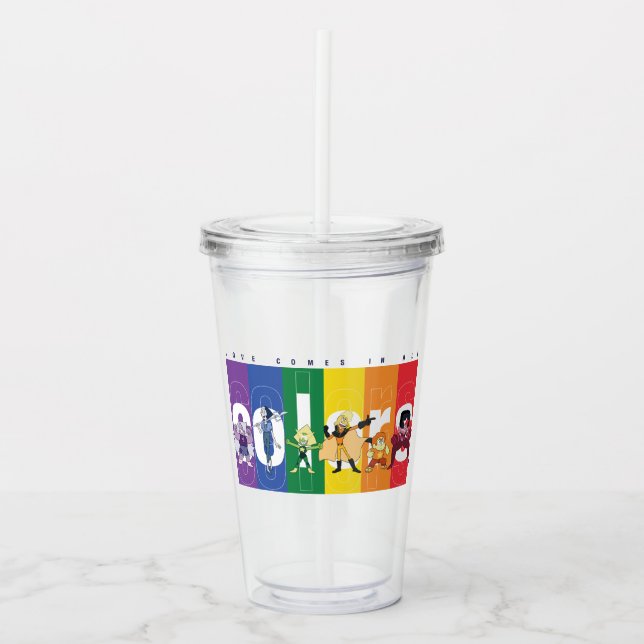 Vaso Acrílico Steven Universe - Love Comes In All Colors (Anverso)