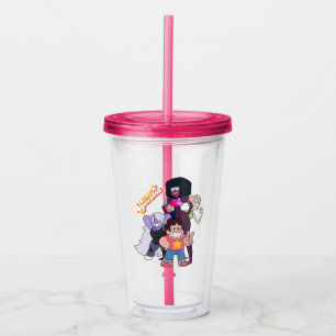 Vaso Acrílico Steven Universe Pose del grupo de gemas de crist