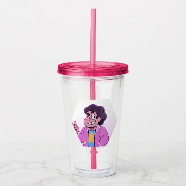 Vaso Acrílico Steven Universe | Retrato de diamante rosa (Anverso)