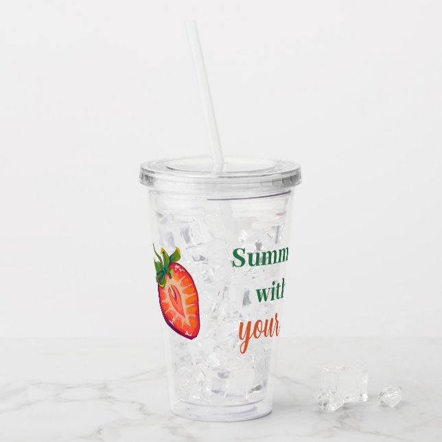 Vaso Acrílico Strawberry  (Anverso (hielo))