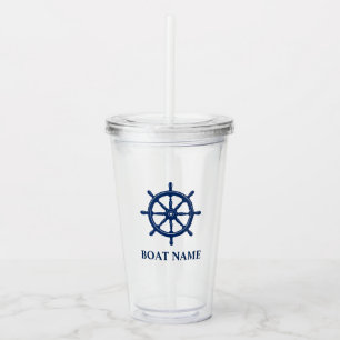 Vaso Acrílico Su barco o nombre con la aguja de la rueda de los
