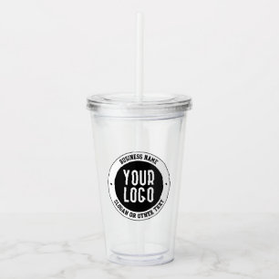 Vaso Acrílico Su logotipo o diseño profesional   Texto editable 