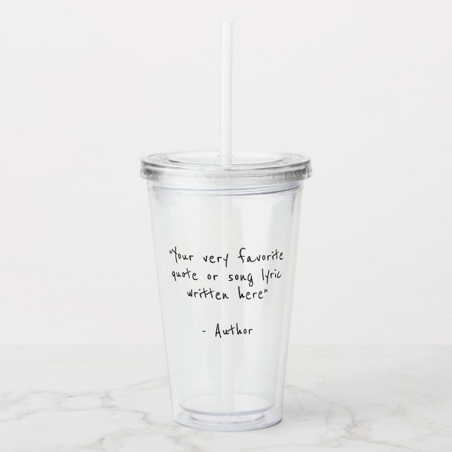Vaso Acrílico Su texto aquí - cita personalizado (Anverso)