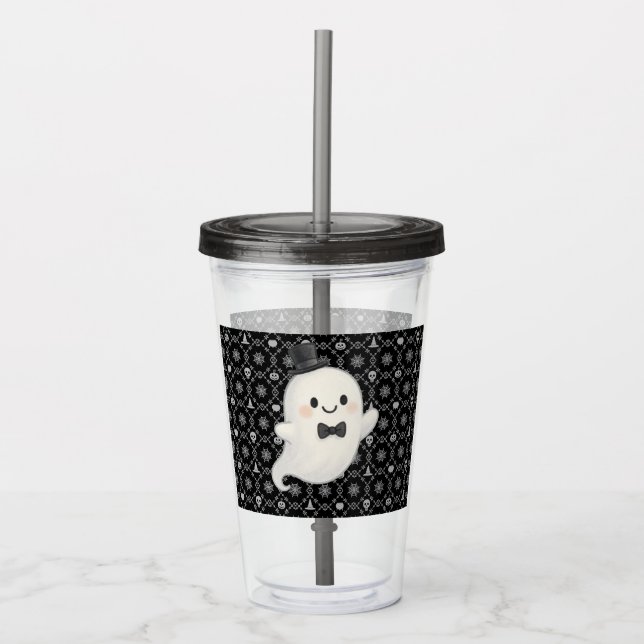 Vaso Acrílico Suave personalizado fantasma Halloween (Anverso)