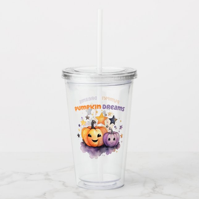 Vaso Acrílico Sueños de calabaza (Anverso)