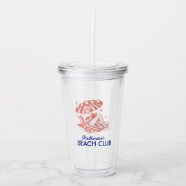 Vaso Acrílico Summer Reading Blue Beach Club Party