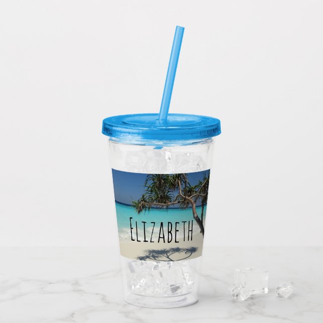 Vaso Acrílico Sunny Tropical Beach Ocean Paradise (Reverso (hielo))