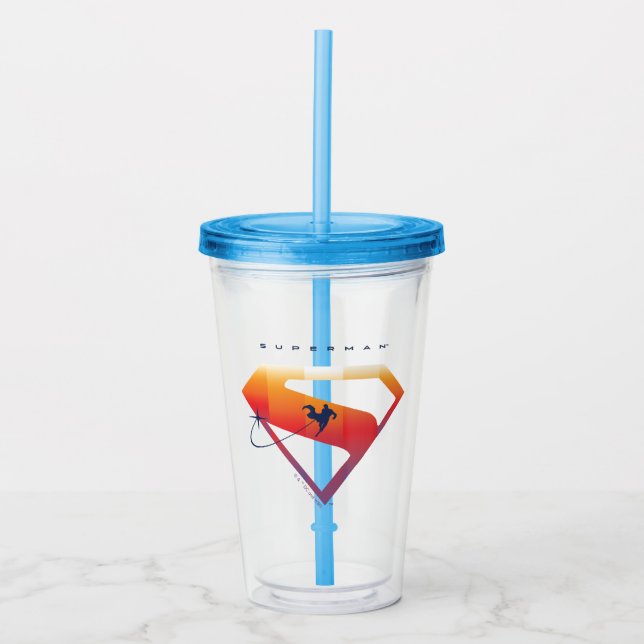 Vaso Acrílico Sunset Soar Superman Shield (Anverso)