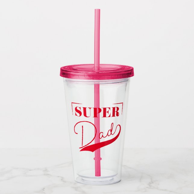 Vaso Acrílico Super Papá (Anverso)