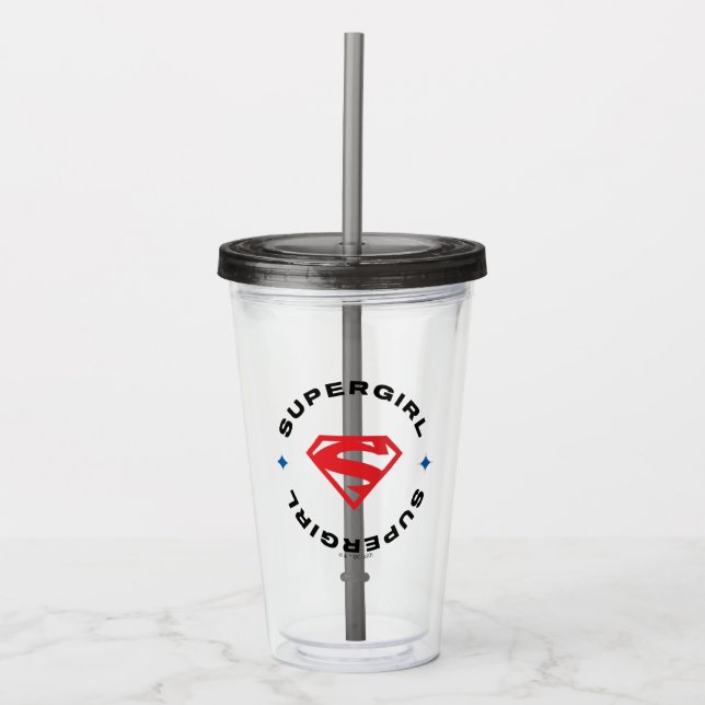 Vaso Acrílico Supergirl Age of Heroes Circle S-Shield (Anverso)