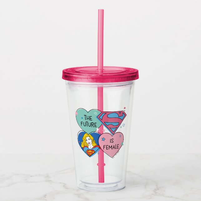 Vaso Acrílico Supergirl "El futuro es mujer" (Anverso)