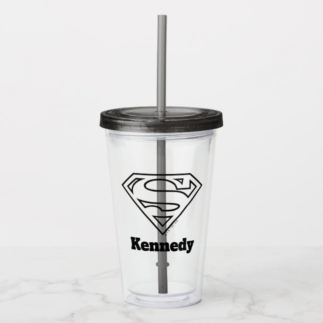 Vaso Acrílico Supergirl Esquema S-Shield (Anverso)