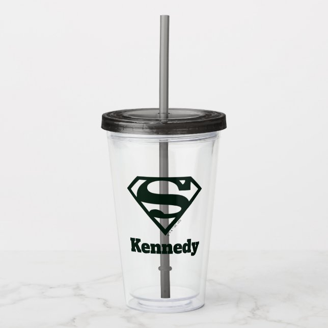 Vaso Acrílico Supergirl Solid S-Shield (Anverso)