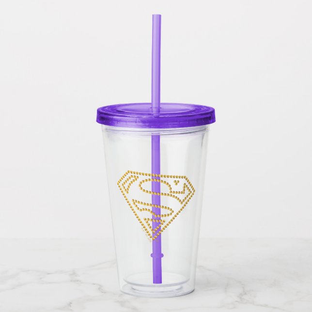 Vaso Acrílico Supergirl Studded S-Shield (Anverso)