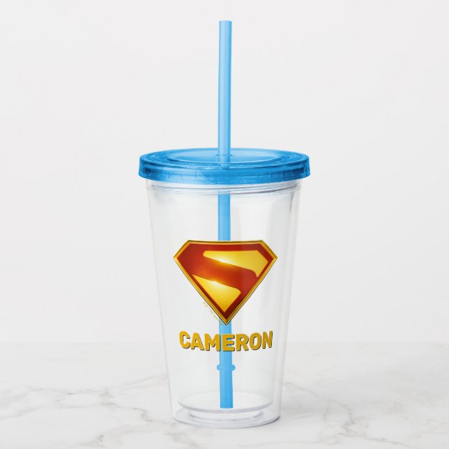 Vaso Acrílico Superman Golden S Shield Brilliance (Anverso)
