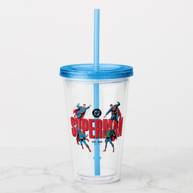 Vaso Acrílico Superman Legends Forever Graphic (Anverso)