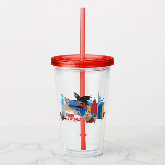 Vaso Acrílico SuperMascotas Patrullando Metropolis (Anverso)