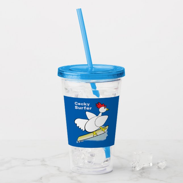 Vaso Acrílico Surfista de Cocky (Anverso (hielo))