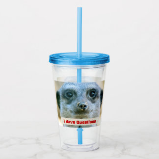 Vaso Acrílico Suricata Divertida Tengo Preguntas Humor Animal