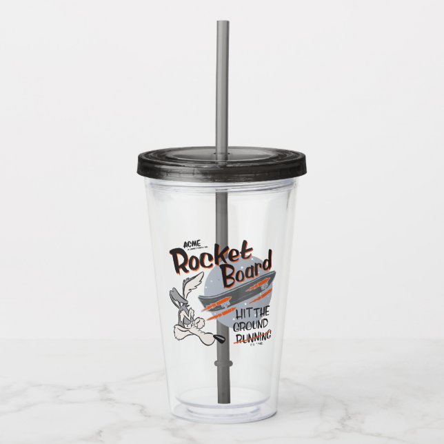 VASO ACRÍLICO TABLERO DE COHETE ACME DE WILE E. COYOTE™ (Anverso)