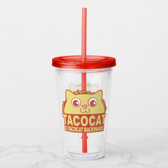 Vaso Acrílico Tacocat hacia atrás (Anverso)