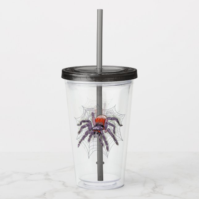 Vaso Acrílico Tarantula espeluznante en arte original web (Anverso)