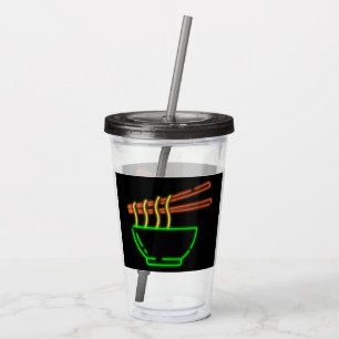 Vaso Acrílico Tazón de fideos asiáticos de neón