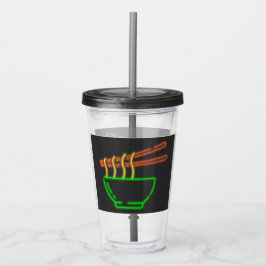 Vaso Acrílico Tazón de fideos asiáticos de neón