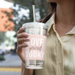 Vaso Acrílico Te Amas Positivamente Hoy Cita Rosa Pastel<br><div class="desc">Te Amas Positivamente Hoy Cita Rosa Pastel</div>