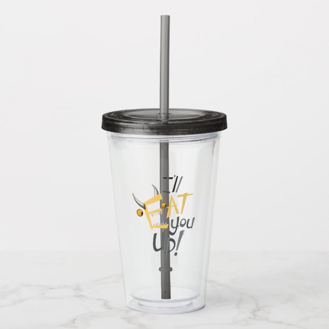 Vaso Acrílico Te comeré gráfico (Anverso)