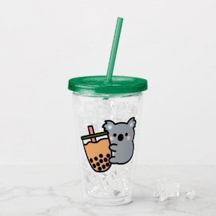 Vaso Acrílico Té de burbujas y oso Koala
