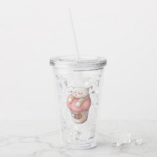 Vaso Acrílico Te echo de menos el Ilustracion del pastel