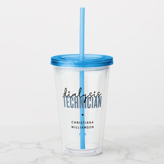 Vaso Acrílico Técnico de diálisis personalizado | Regalos tecnol (Anverso)
