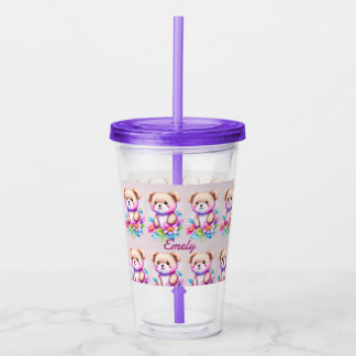Vaso Acrílico Teddybär Wasserfarben Pastell