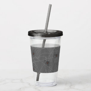 Vaso Acrílico telaraña y calabazas de Halloween