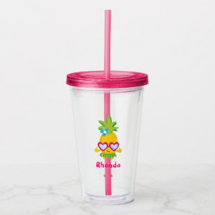 Vaso Acrílico Tema hawaiano lindo