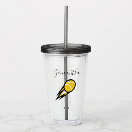 Vaso Acrílico Tenis Love Yellow Fire Ball Sports Personalizado