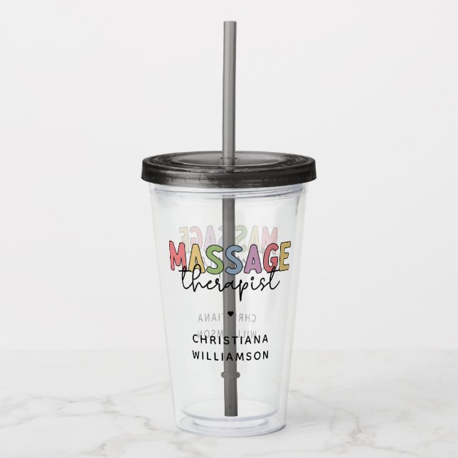 Vaso Acrílico Terapia de Masaje personalizado | Regalos de Terap (Anverso)
