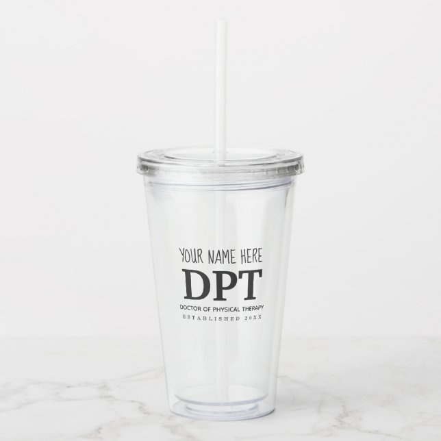 Vaso Acrílico Terapia física DPT Personalizado simple (Anverso)