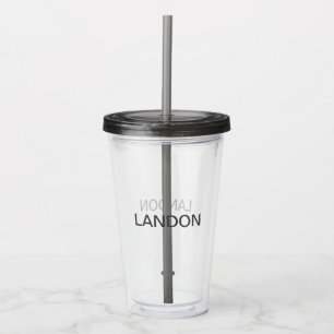 Vaso Acrílico Texto de personalizable   Gris oscuro y audaz