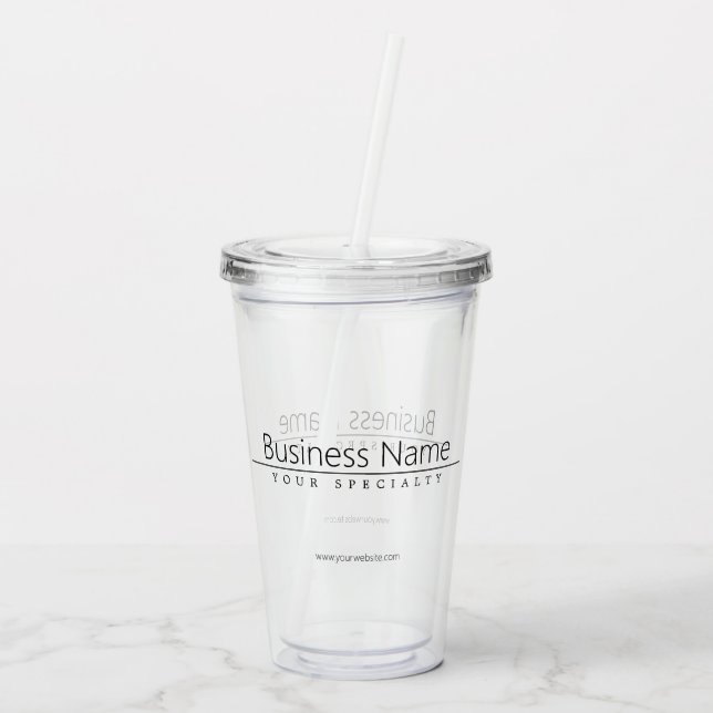 Vaso Acrílico Texto negro simple y clásico (Reverso)