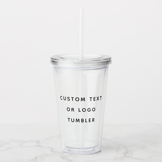 Vaso Acrílico Texto O Logo Del Personalizado minimalista (Anverso)
