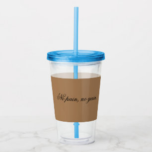 Vaso Acrílico texto personalizado motivación de gimnasio Y m