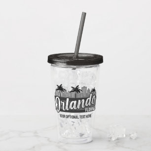 Vaso Acrílico Texto personalizado Orlando Florida