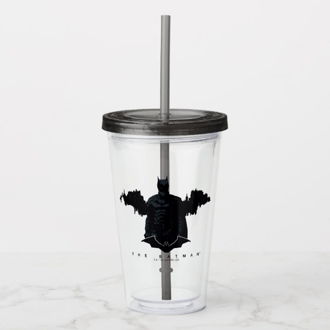 Vaso Acrílico The Batman Gotham Silhouette (Anverso)