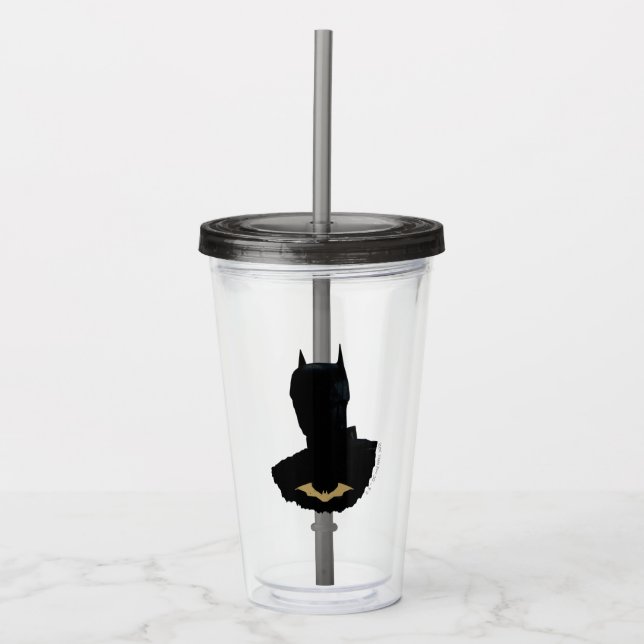 Vaso Acrílico The Batman With Golden Bat Symbol (Anverso)