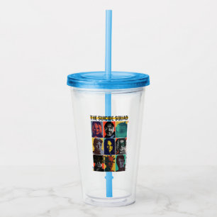 Vaso Acrílico The Suicide Squad Retro Grid With Harley Quinn